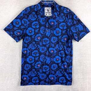 Savage Tacticians Hawaiian Shirt Mens M Blue RPG Poppy Peformance Aloha Beach